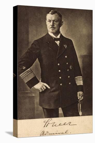 Deutscher Admiral Scheer, Standbild in Uniform-null-Stretched Canvas