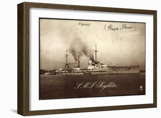 Deutsches Kriegsschiff S.M.S. Seydlitz Am Hafen-null-Framed Giclee Print