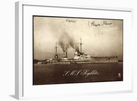 Deutsches Kriegsschiff S.M.S. Seydlitz Am Hafen-null-Framed Giclee Print