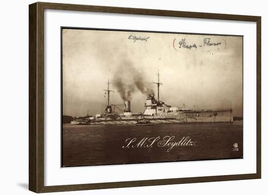 Deutsches Kriegsschiff S.M.S. Seydlitz Am Hafen-null-Framed Giclee Print