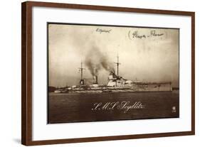 Deutsches Kriegsschiff S.M.S. Seydlitz Am Hafen-null-Framed Giclee Print