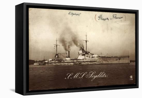 Deutsches Kriegsschiff S.M.S. Seydlitz Am Hafen-null-Framed Stretched Canvas