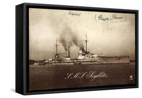 Deutsches Kriegsschiff S.M.S. Seydlitz Am Hafen-null-Framed Stretched Canvas