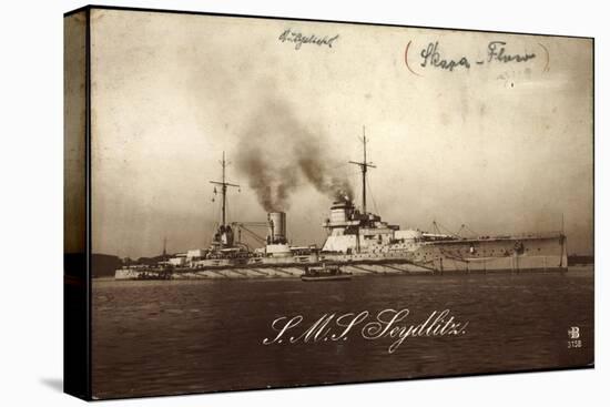 Deutsches Kriegsschiff S.M.S. Seydlitz Am Hafen-null-Stretched Canvas