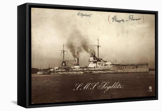 Deutsches Kriegsschiff S.M.S. Seydlitz Am Hafen-null-Framed Stretched Canvas