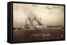 Deutsches Kriegsschiff S.M.S. Seydlitz Am Hafen-null-Framed Stretched Canvas