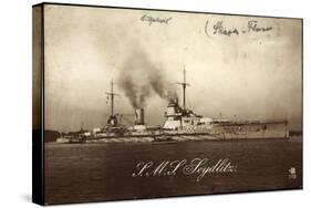 Deutsches Kriegsschiff S.M.S. Seydlitz Am Hafen-null-Stretched Canvas