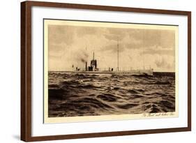 Deutsches U Boot Auf Hoher See, Aufgetaucht-null-Framed Giclee Print