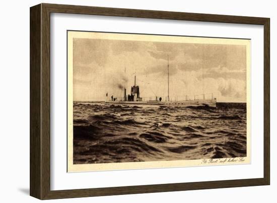 Deutsches U Boot Auf Hoher See, Aufgetaucht-null-Framed Giclee Print