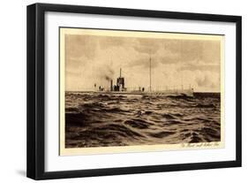 Deutsches U Boot Auf Hoher See, Aufgetaucht-null-Framed Giclee Print