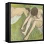 Deux baigneuses sur l'herbe-Edgar Degas-Framed Stretched Canvas