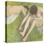 Deux baigneuses sur l'herbe-Edgar Degas-Stretched Canvas