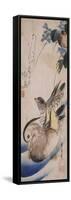 Deux canards nageant-Ando Hiroshige-Framed Stretched Canvas