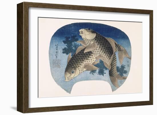 Deux carpes-Katsushika Hokusai-Framed Giclee Print