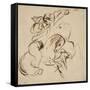 Deux cavaliers orientaux combattant-Eugene Delacroix-Framed Stretched Canvas
