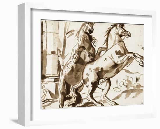 Deux chevaux cabrés-Nicolas Poussin-Framed Giclee Print
