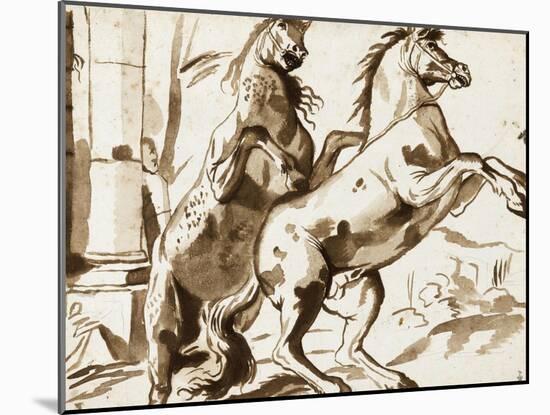 Deux chevaux cabrés-Nicolas Poussin-Mounted Giclee Print