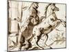 Deux chevaux cabrés-Nicolas Poussin-Mounted Giclee Print