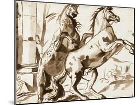 Deux chevaux cabrés-Nicolas Poussin-Mounted Giclee Print