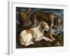 Deux chiens de chasse attachés à une souche-Jacopo Bassano-Framed Giclee Print