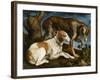 Deux chiens de chasse attachés à une souche-Jacopo Bassano-Framed Giclee Print