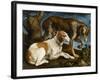 Deux chiens de chasse attachés à une souche-Jacopo Bassano-Framed Giclee Print