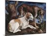 Deux chiens de chasse attachés à une souche-Jacopo Bassano-Mounted Giclee Print