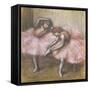 Deux danseuses roses-Edgar Degas-Framed Stretched Canvas