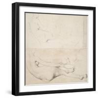 Deux dessins pour L'Odalisque de la Galerie Pourtalés-Jean-Auguste-Dominique Ingres-Framed Giclee Print