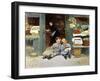 Deux Enfants Mangent Une Pomme Et Des Fraises. Illustration, 1894.-Victor Gabriel Gilbert-Framed Giclee Print