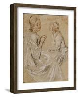 Deux études d'une femme assise-Jean Antoine Watteau-Framed Giclee Print