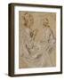 Deux études d'une femme assise-Jean Antoine Watteau-Framed Giclee Print