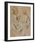 Deux études d'une femme assise-Jean Antoine Watteau-Framed Giclee Print