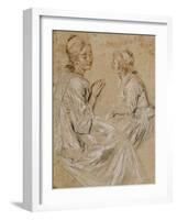 Deux études d'une femme assise-Jean Antoine Watteau-Framed Giclee Print