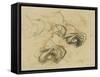 Deux études d'une femme se voilant la face-Eugene Delacroix-Framed Stretched Canvas