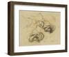Deux études d'une femme se voilant la face-Eugene Delacroix-Framed Giclee Print