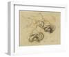 Deux études d'une femme se voilant la face-Eugene Delacroix-Framed Giclee Print