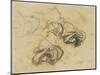 Deux études d'une femme se voilant la face-Eugene Delacroix-Mounted Giclee Print