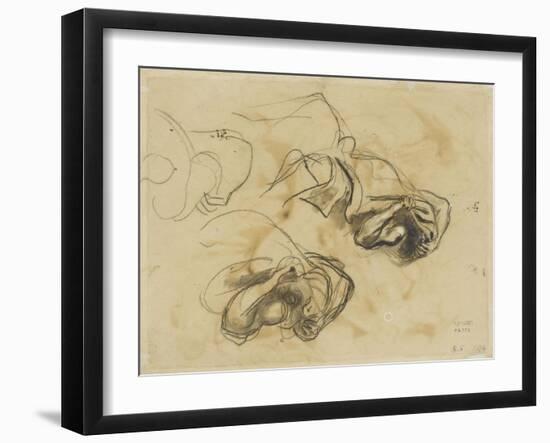 Deux études d'une femme se voilant la face-Eugene Delacroix-Framed Giclee Print