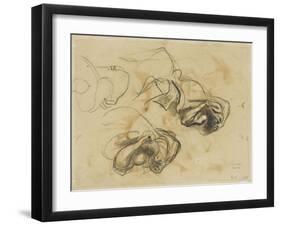 Deux études d'une femme se voilant la face-Eugene Delacroix-Framed Giclee Print