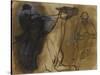 Deux études de cavalier-Edgar Degas-Stretched Canvas