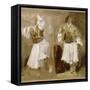 Deux études de costumes souliotes-Eugene Delacroix-Framed Stretched Canvas