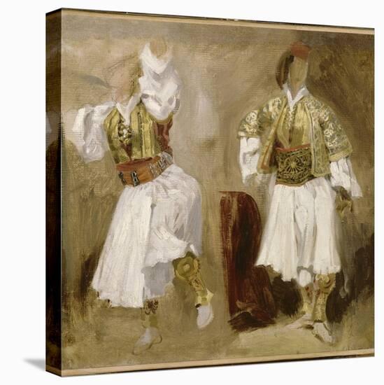 Deux études de costumes souliotes-Eugene Delacroix-Stretched Canvas