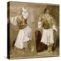 Deux études de costumes souliotes-Eugene Delacroix-Stretched Canvas