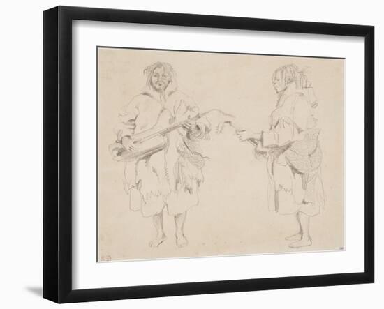 Deux études de musicien maure; mars 1830-Eugene Delacroix-Framed Giclee Print