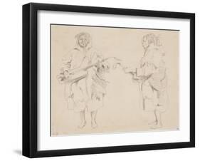 Deux études de musicien maure; mars 1830-Eugene Delacroix-Framed Giclee Print