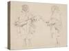 Deux études de musicien maure; mars 1830-Eugene Delacroix-Stretched Canvas