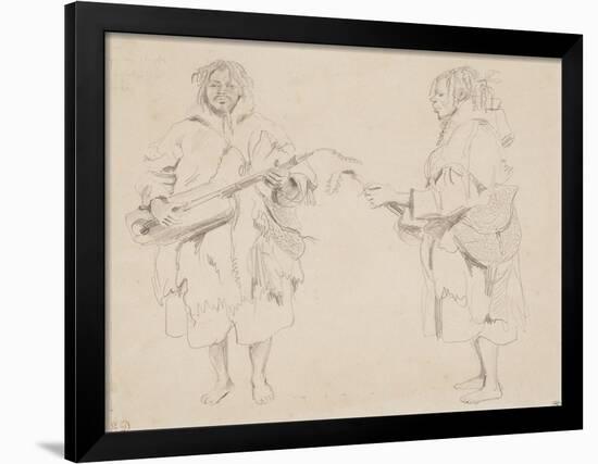 Deux études de musicien maure; mars 1830-Eugene Delacroix-Framed Giclee Print