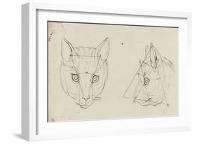 Deux études de têtes de chats-Charles Le Brun-Framed Giclee Print