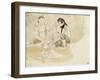 Deux Femmes arabes assises; Etude pour les Femmes d'Alger-Eugene Delacroix-Framed Giclee Print